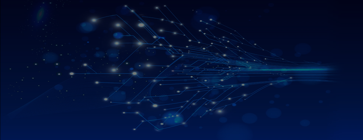 Conceptual image of data points on a blue background